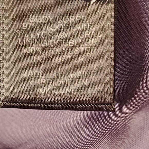 Y2K Marc Marc Jacobs Navy Pin Dot Sheath Dress 10 Wool Blend Belted Bow Back Zip - Picture 10 of 11